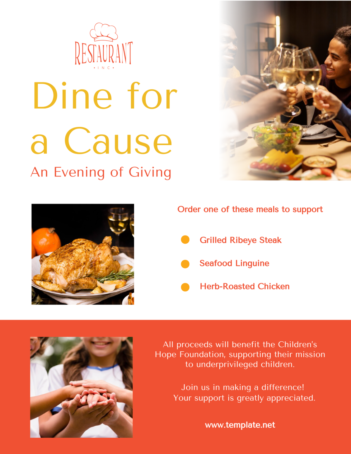 Restaurant Fundraising Event Flyer