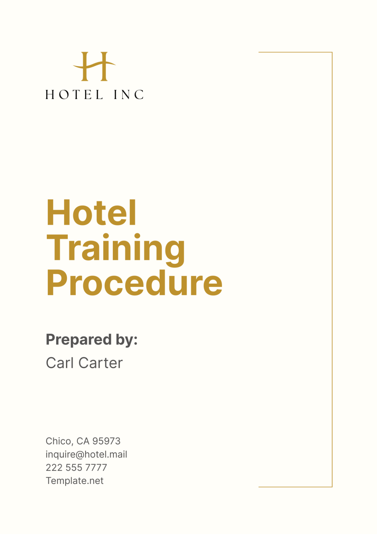 Hotel Training Procedure Template - Edit Online & Download