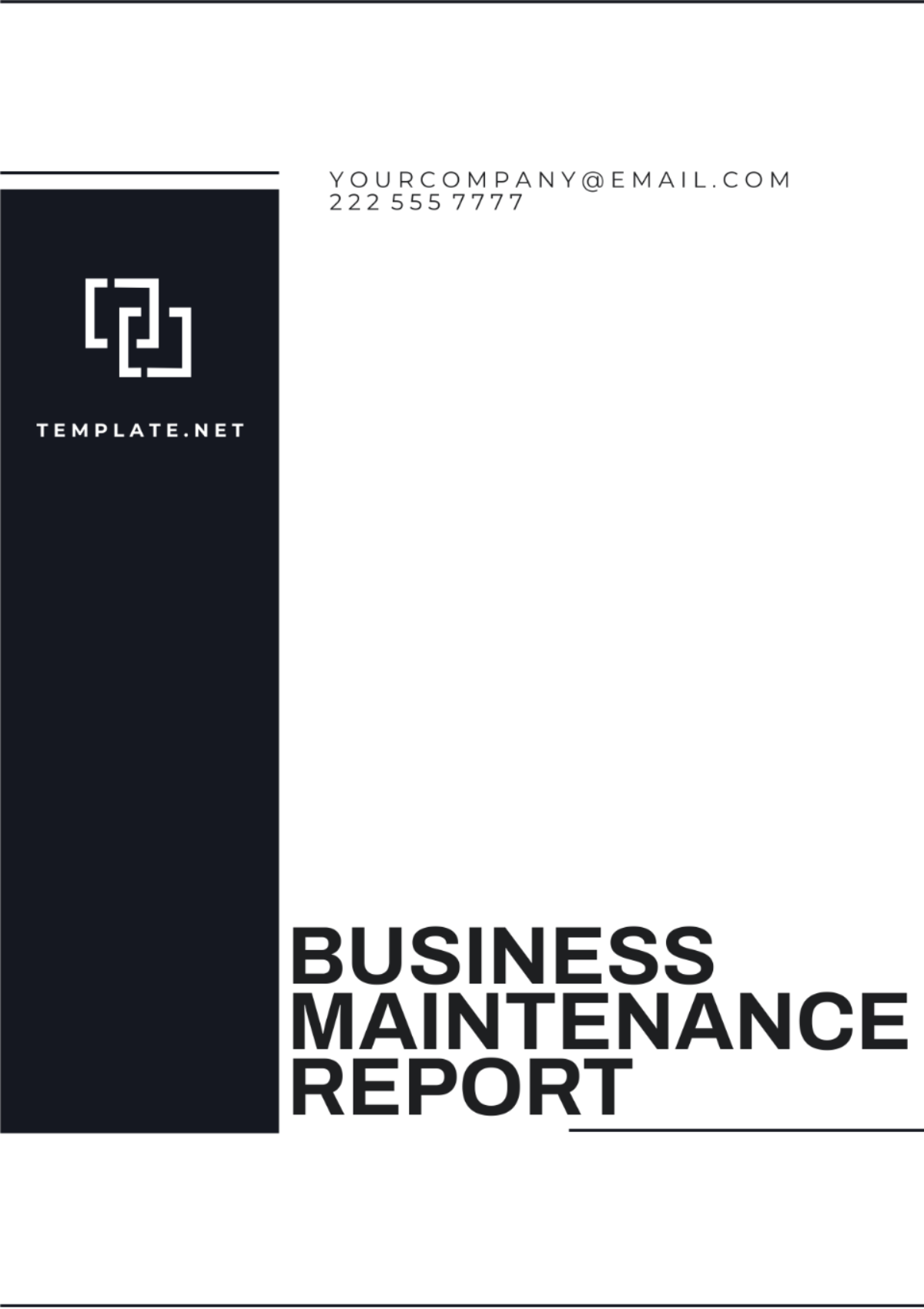 Business Maintenance Report Template