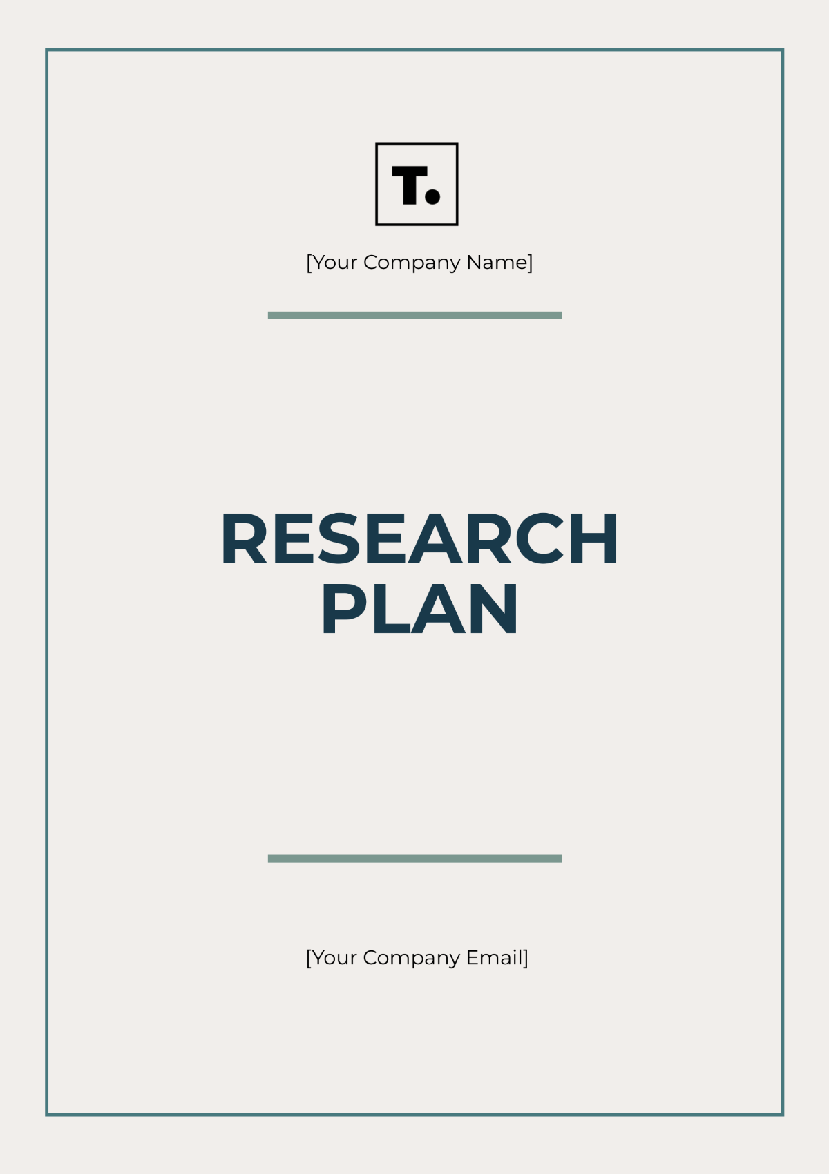 Free Research Plan Format Template