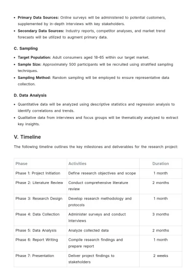 Free Research Plan Format Template to Edit Online