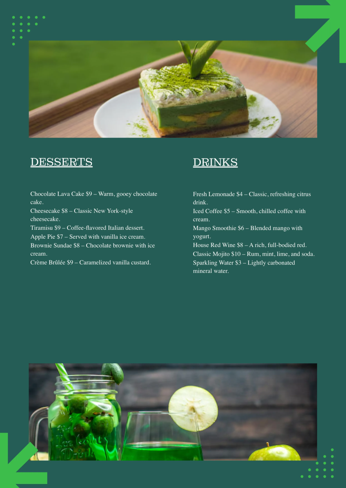 Free Corporate Menu Template to Edit Online