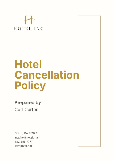 Free Simple Hotel Cancellation Policy Template to Edit Online