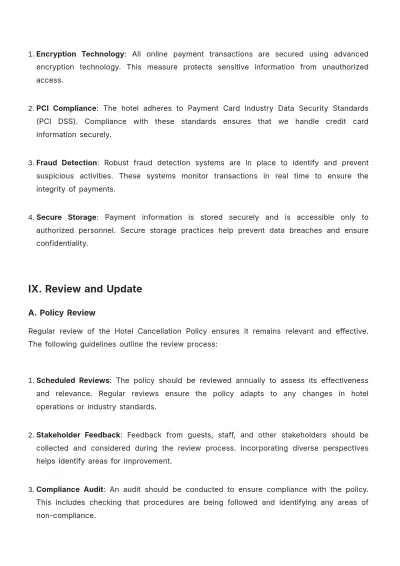 Free Simple Hotel Cancellation Policy Template to Edit Online