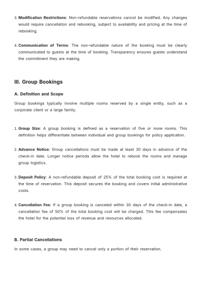 Free Simple Hotel Cancellation Policy Template to Edit Online