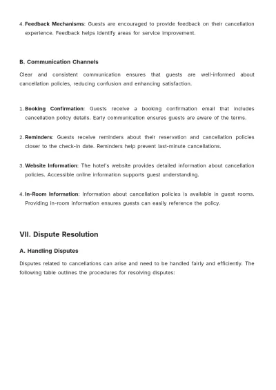 Free Simple Hotel Cancellation Policy Template to Edit Online