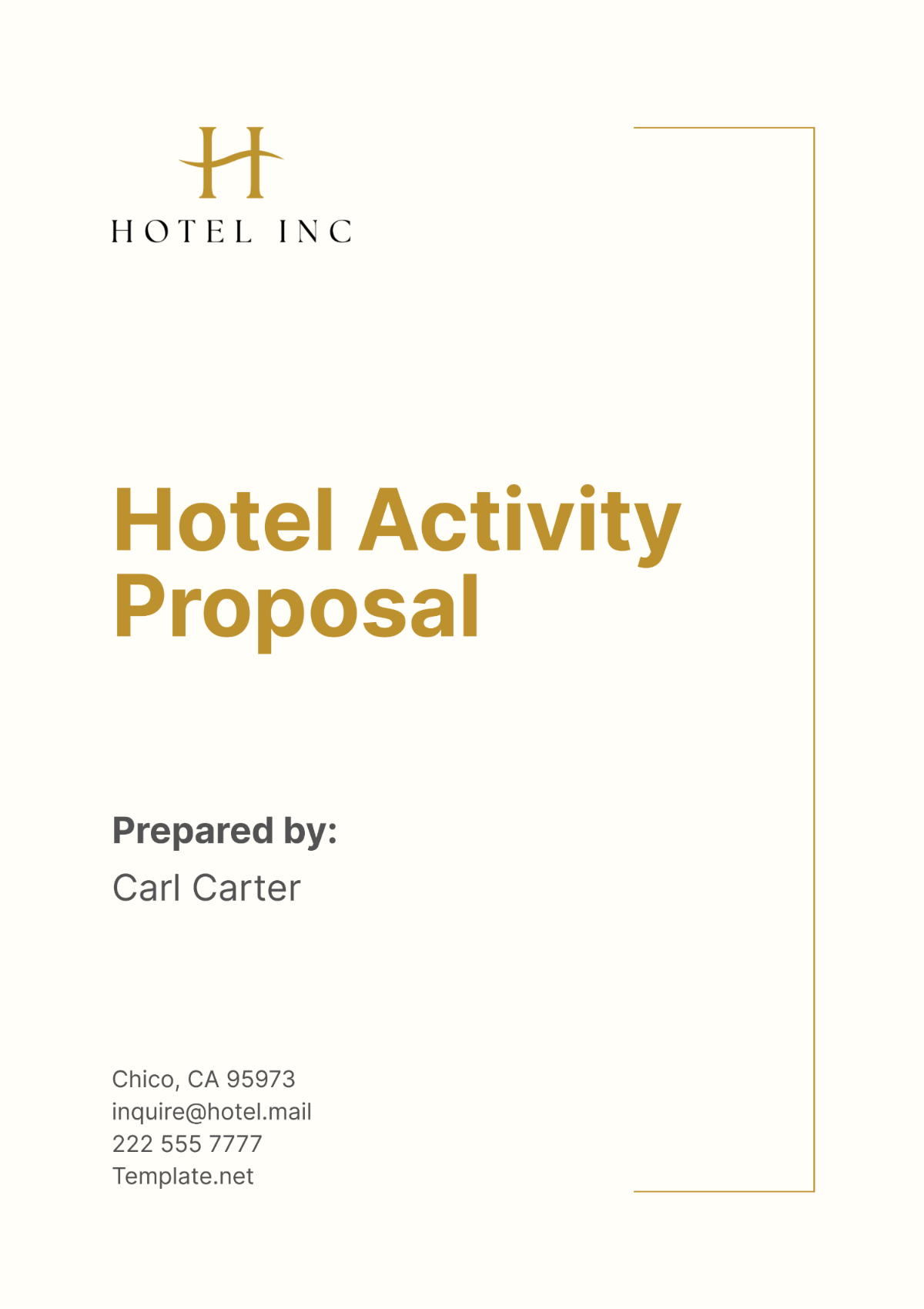 Free Hotel Activity Proposal Template