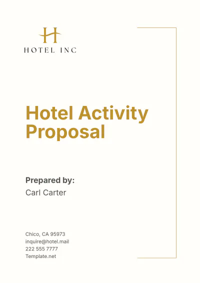 Free Hotel Activity Proposal Template to Edit Online