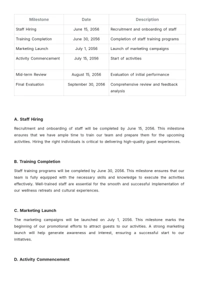 Free Hotel Activity Proposal Template to Edit Online