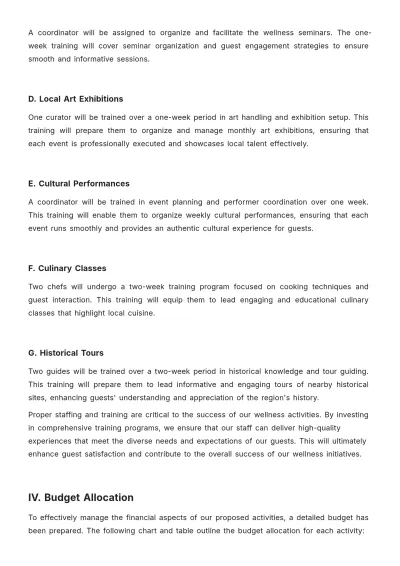 Free Hotel Activity Proposal Template to Edit Online