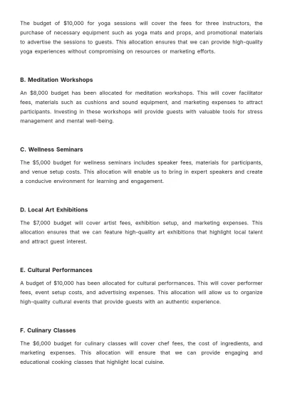 Free Hotel Activity Proposal Template to Edit Online