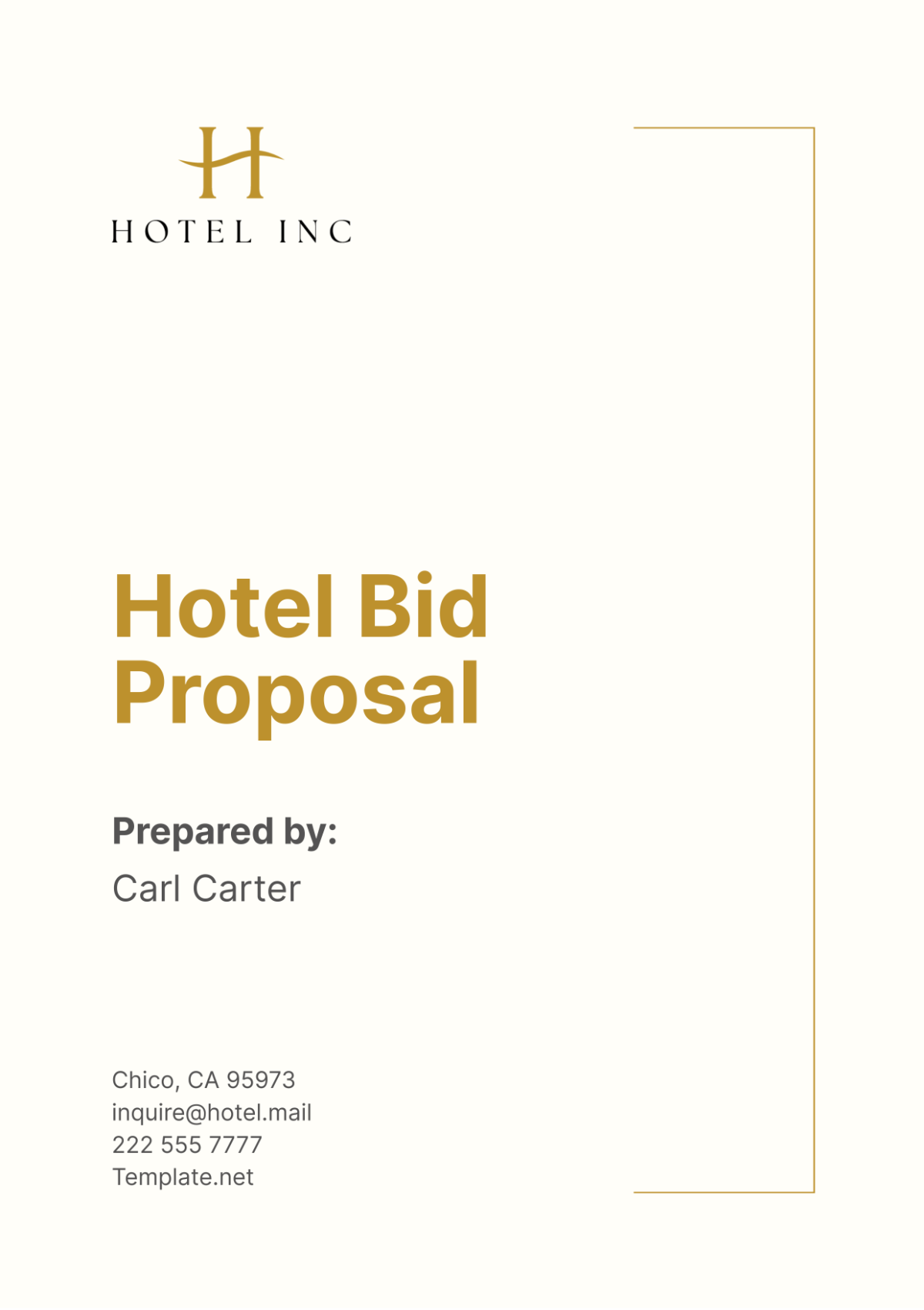 Free Hotel Bid Proposal Template