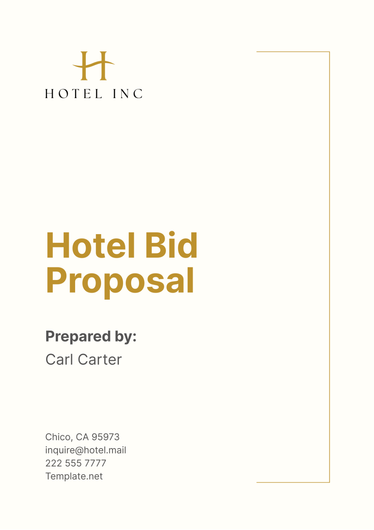 Hotel Bid Proposal Template - Edit Online & Download