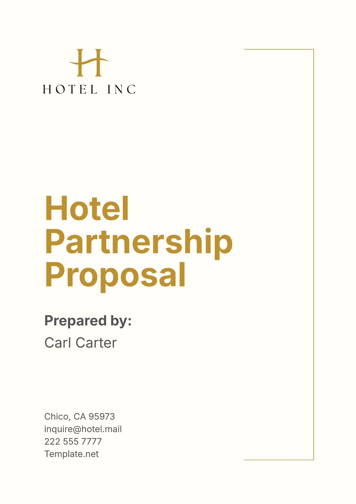 Hotel Partnership Proposal Template