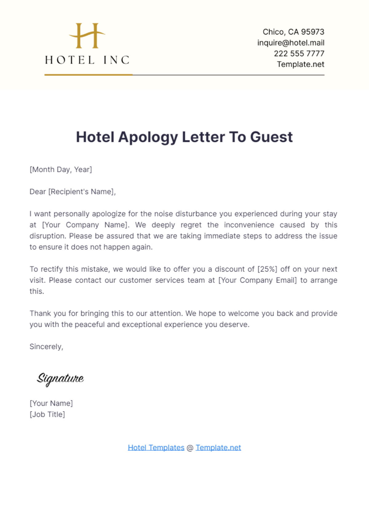 Free Simple Hotel Cancellation Policy Template - Edit Online & Download ...