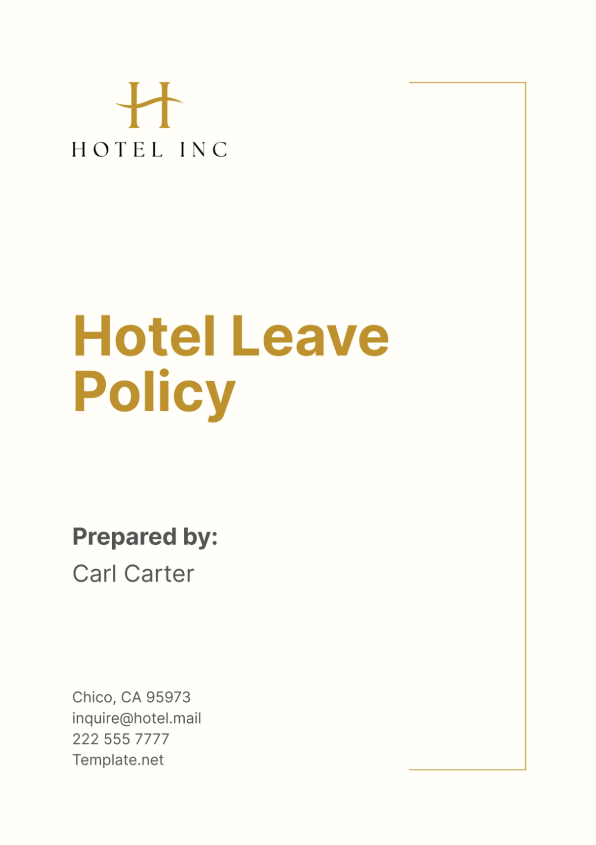 Hotel Leave Policy Template - Edit Online & Download