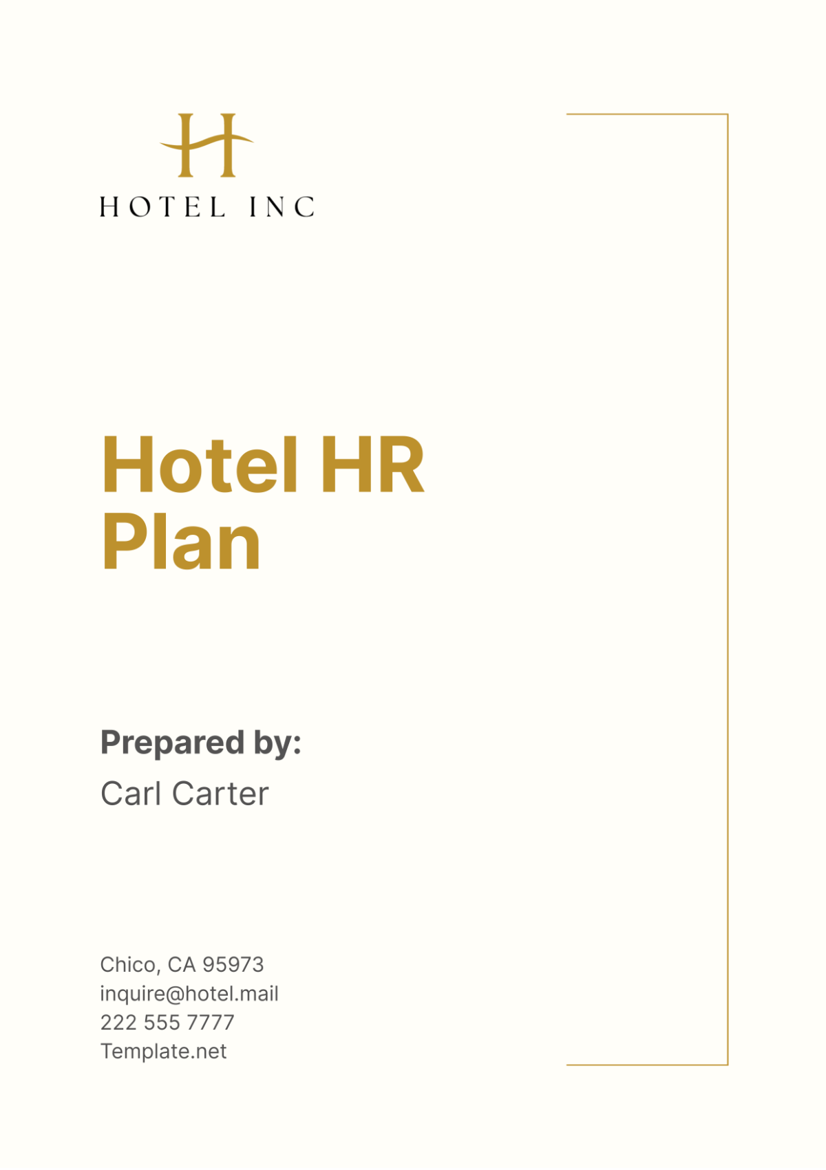 Hotel HR Plan Template - Edit Online & Download