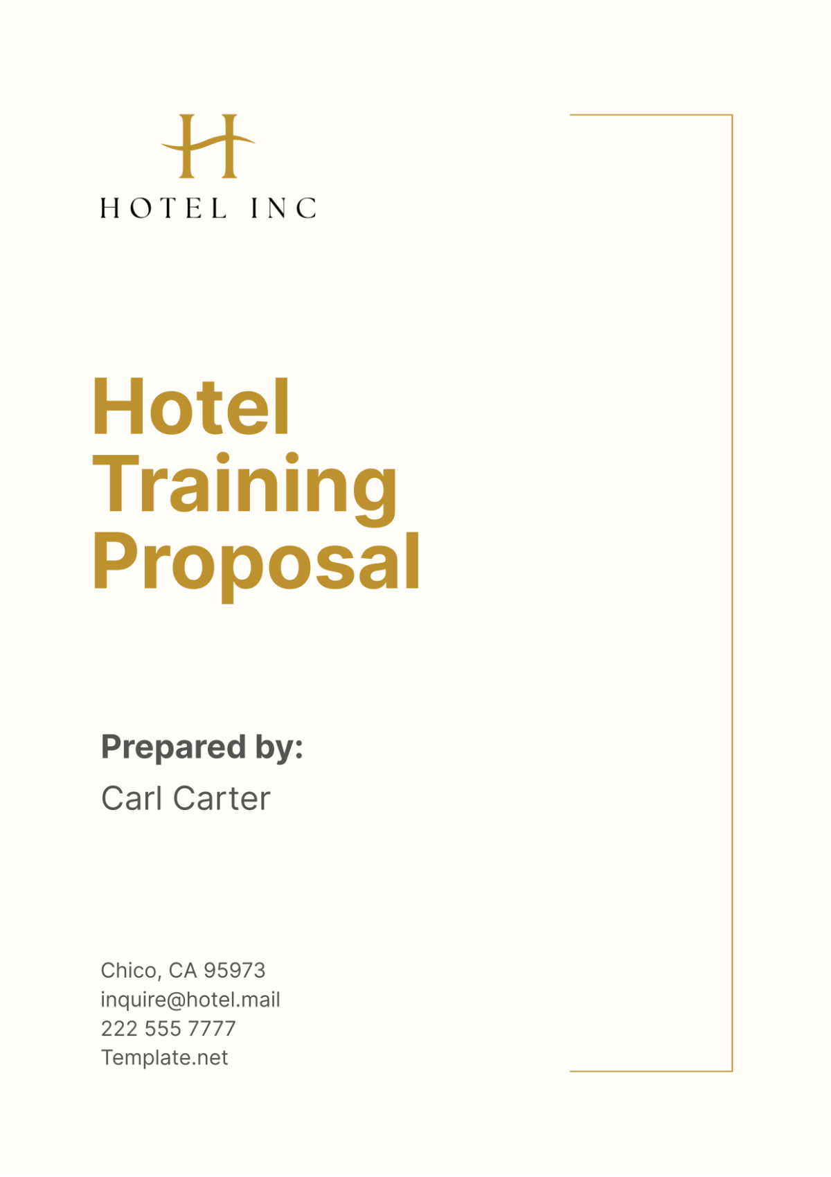Free Hotel Training Proposal Template