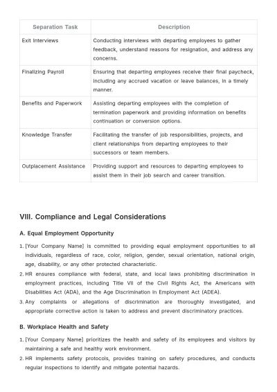 Free Hotel HR Policy Template to Edit Online