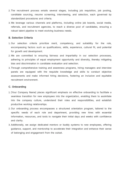 Free Hotel HR Policy Template to Edit Online