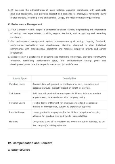 Free Hotel HR Policy Template to Edit Online