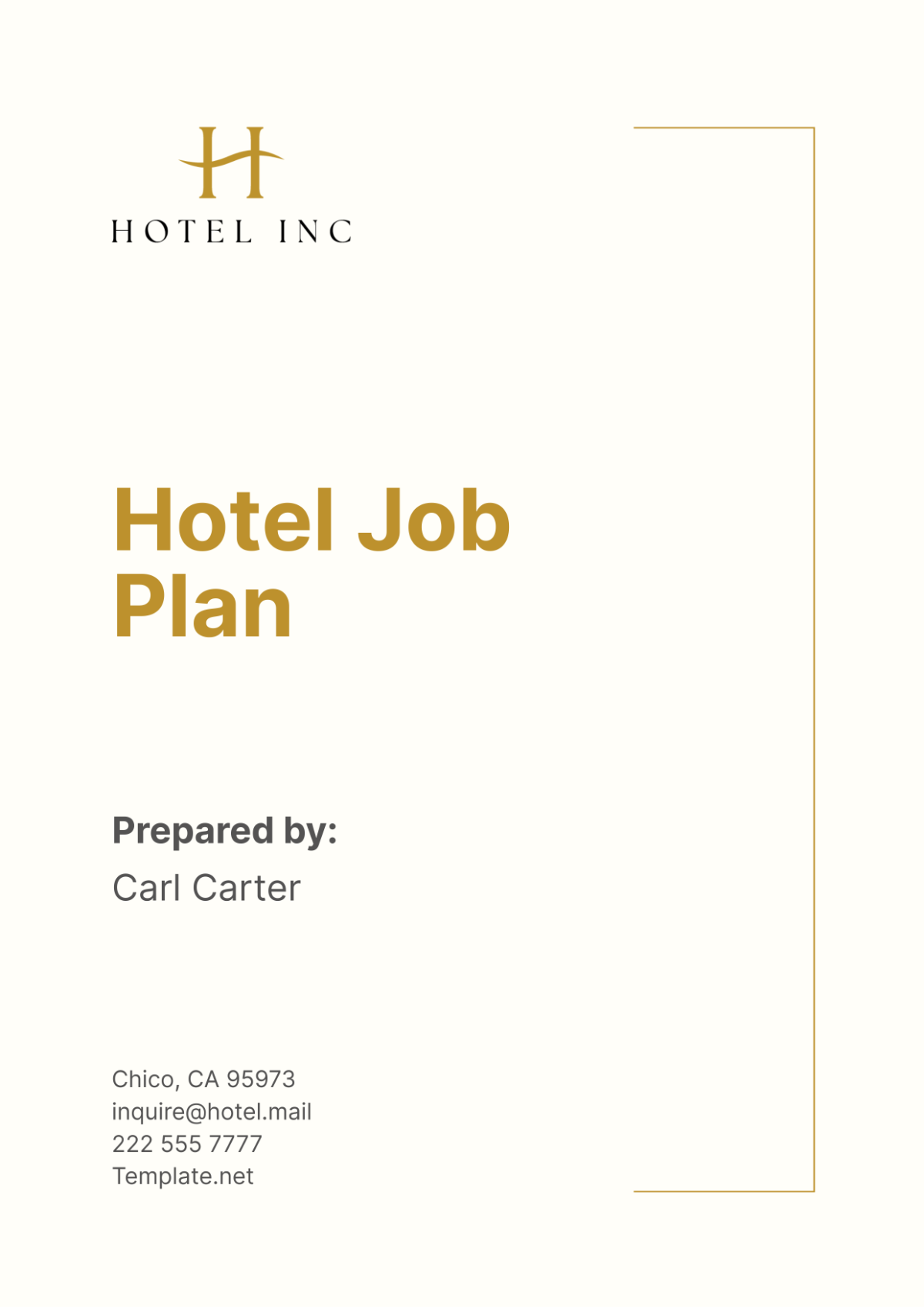 Hotel Job Plan Template - Edit Online & Download