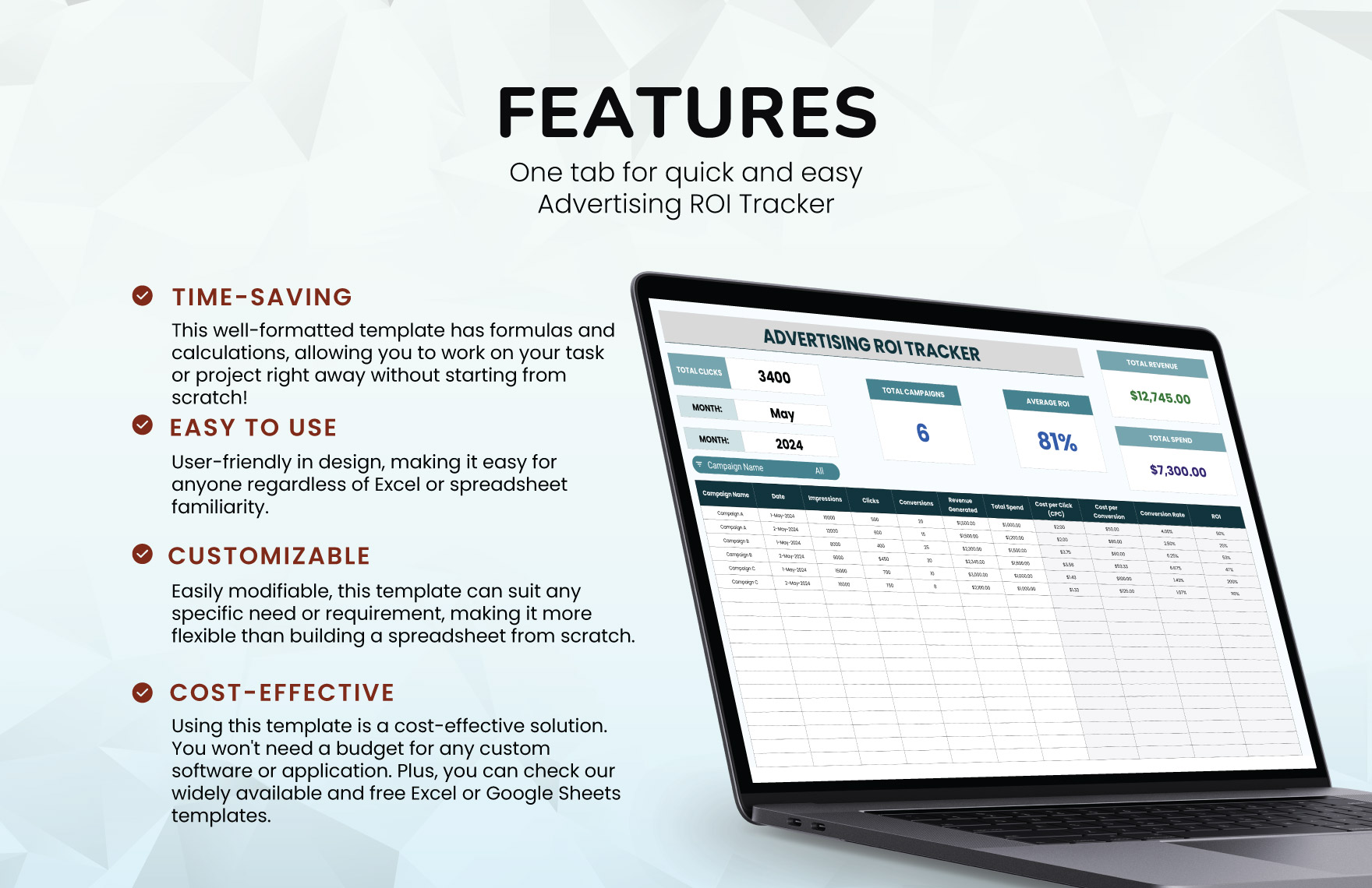 Advertising ROI Tracker Template