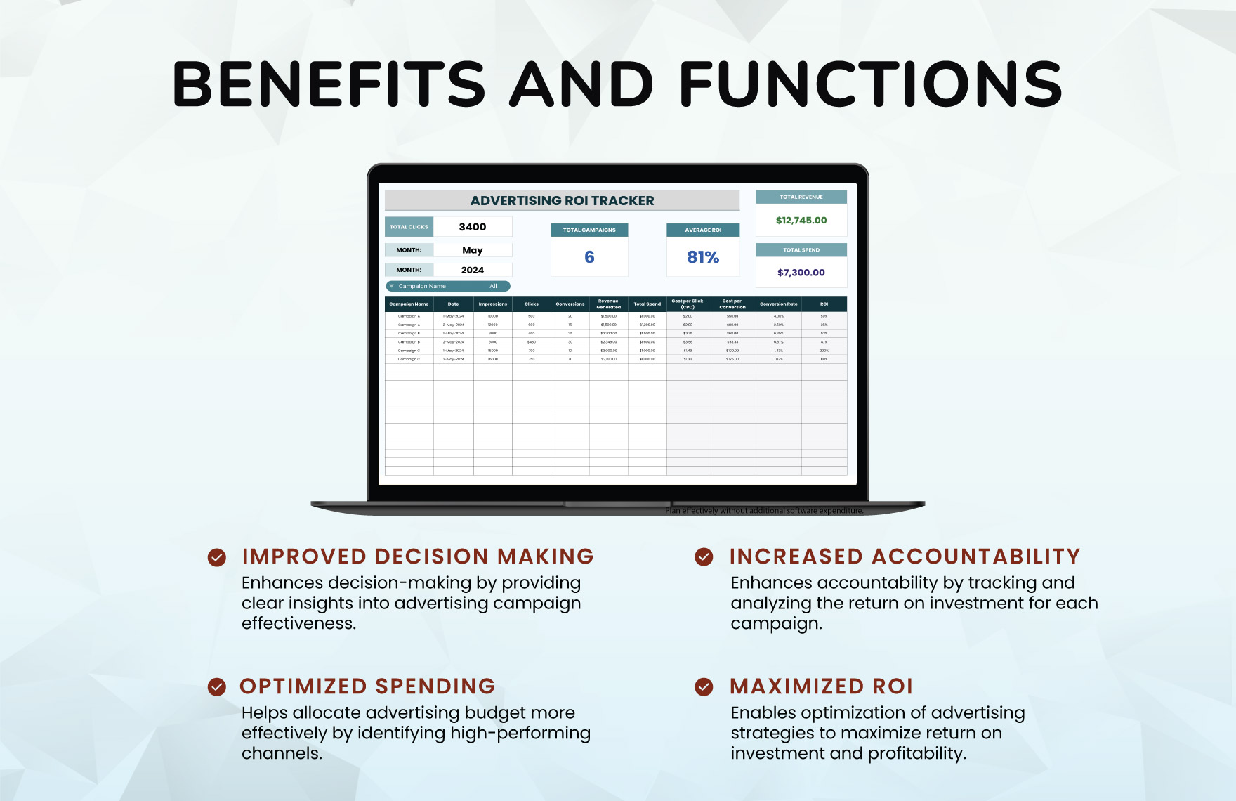 Advertising ROI Tracker Template