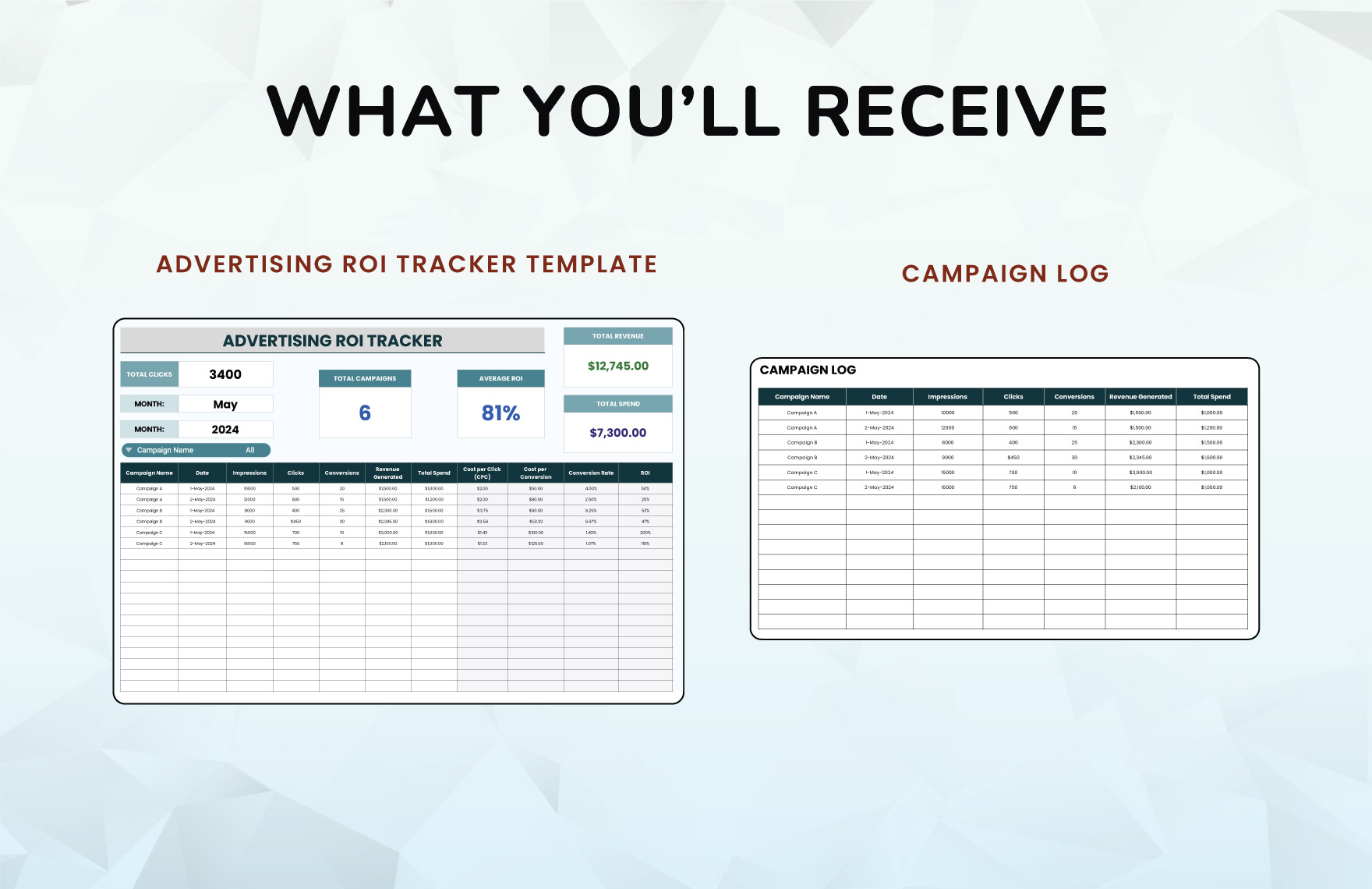 Advertising ROI Tracker Template