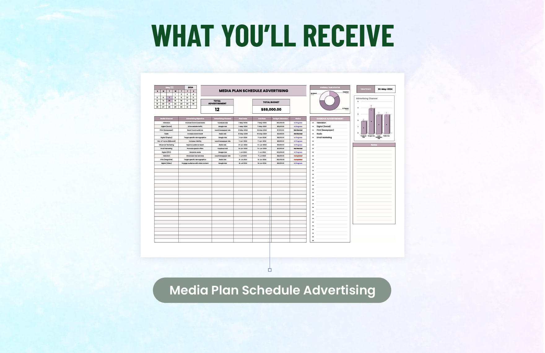 Media Plan Schedule Advertising Template