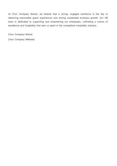 Free Hotel HR Statement Template to Edit Online