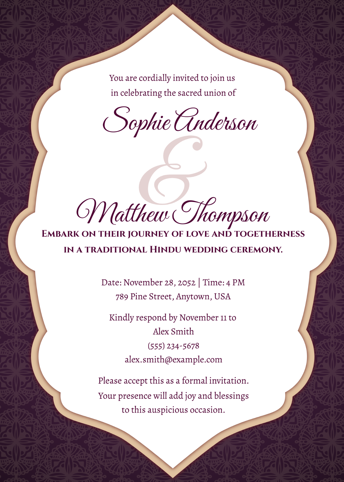 Hindu Wedding Invitation