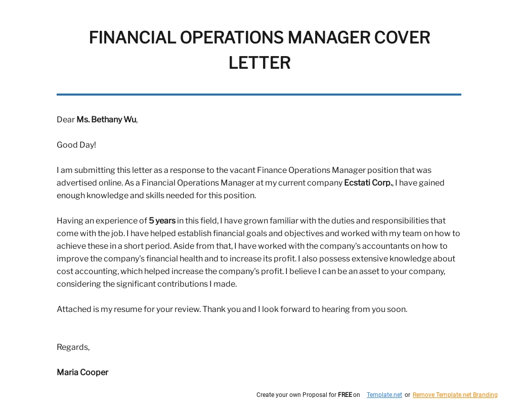Free Financial Operations Manager Cover Letter Template.jpe