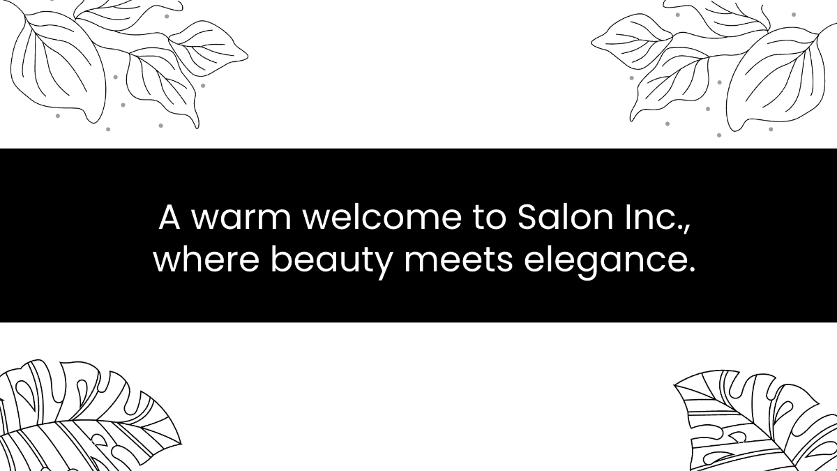 Free Salon Business Presentation Template to Edit Online