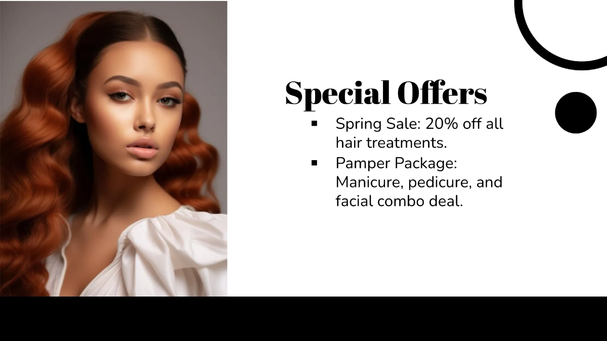 Free Salon Business Presentation Template to Edit Online