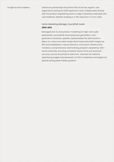 Free Marketing Director ATS Resume Template, AI Resume Builder