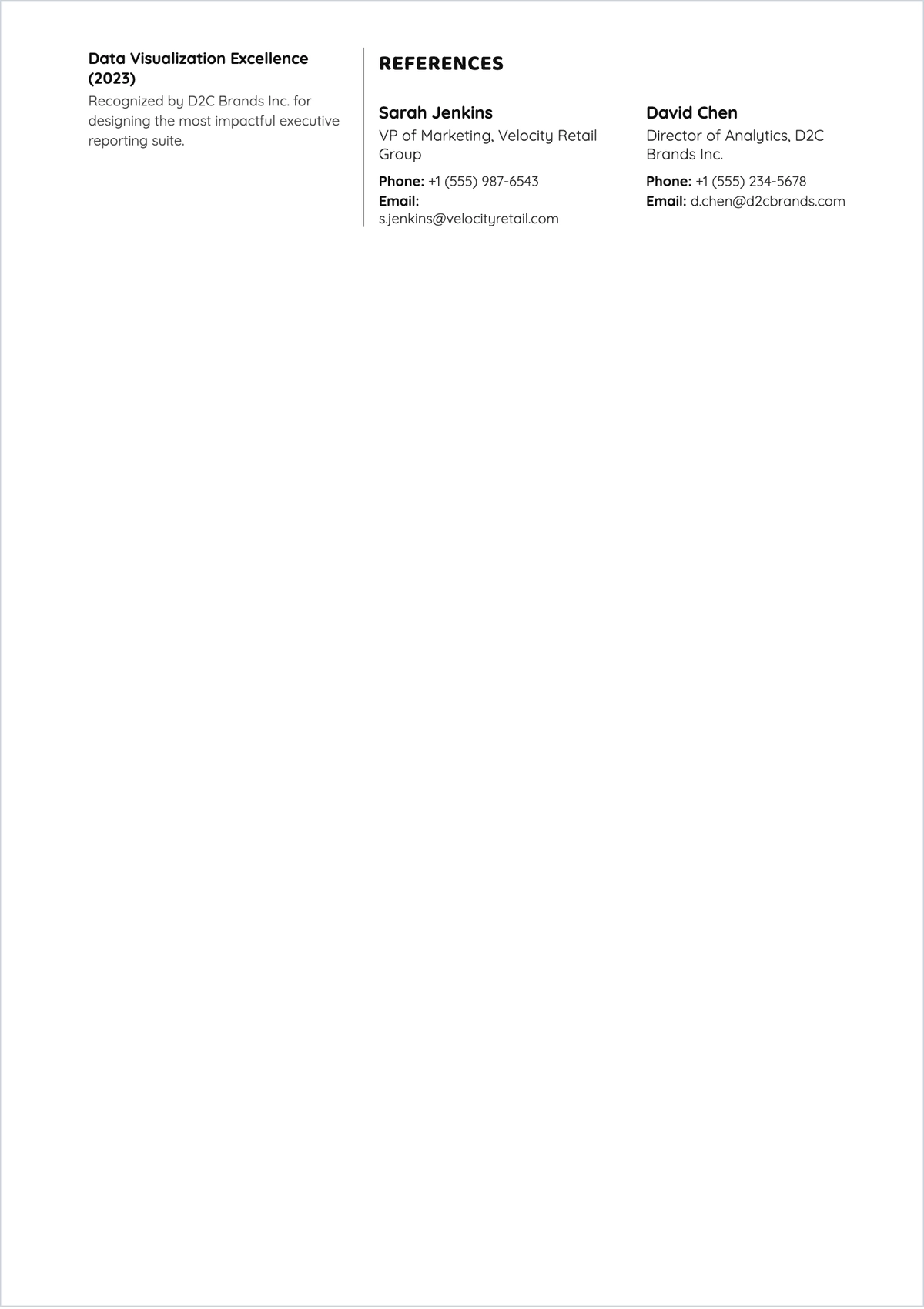 Free Marketing Analyst ATS Resume Template, AI Resume Builder