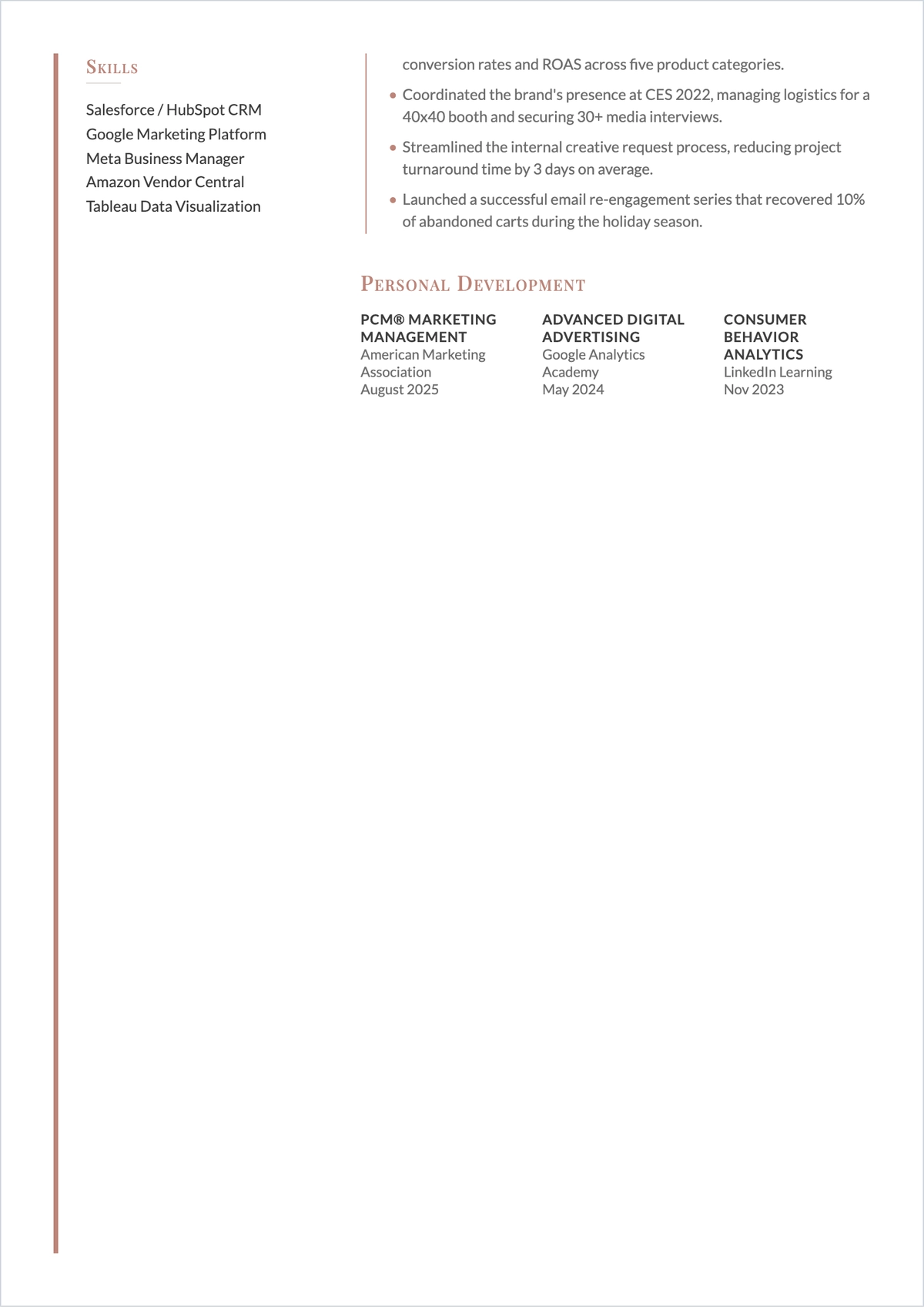 Free Marketing Executive Resume to Edit Online