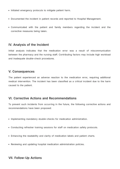 Free Hospital Critical Incident Report Template to Edit Online