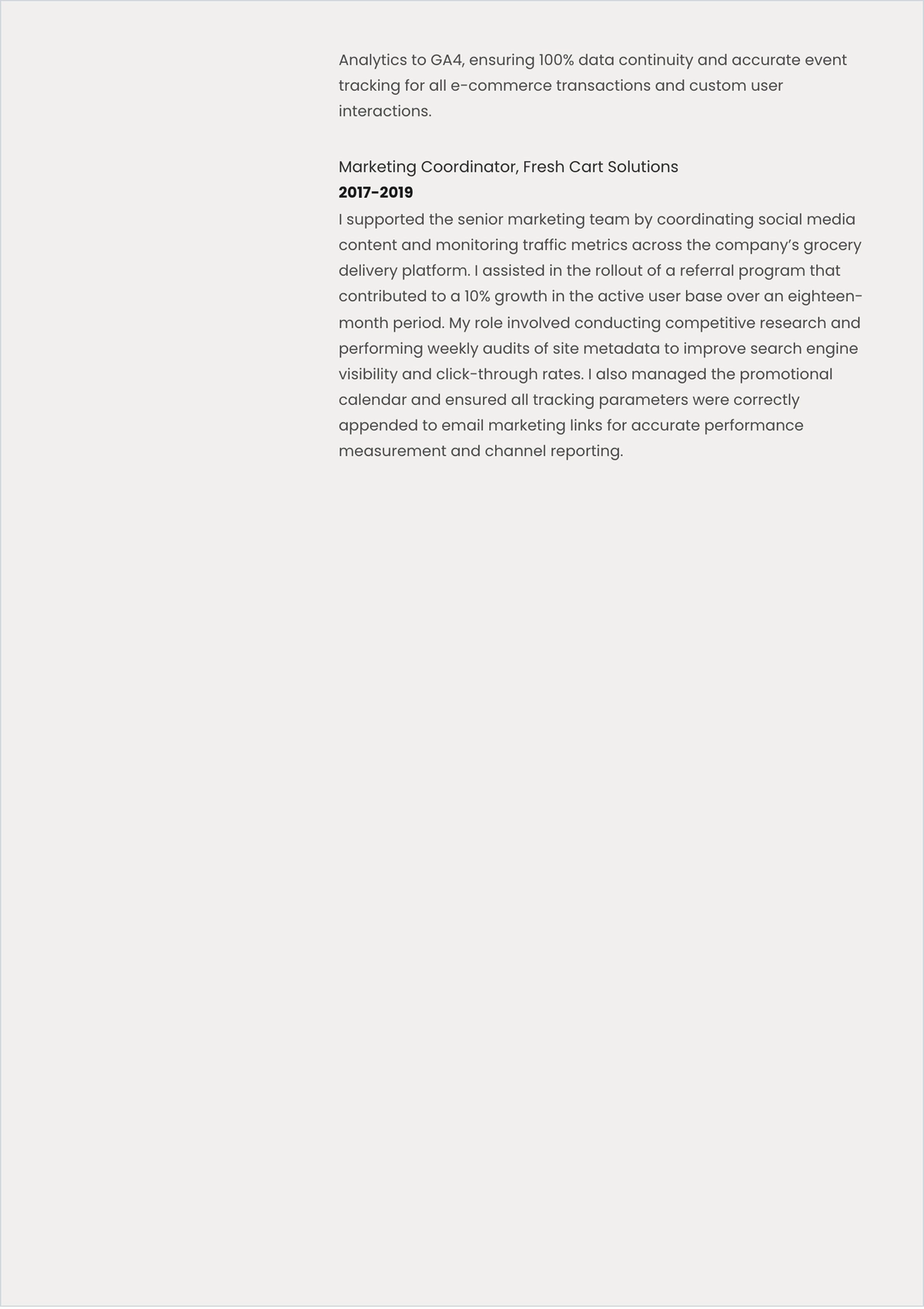Free Digital Marketing Analyst ATS Resume Template, AI Resume Builder
