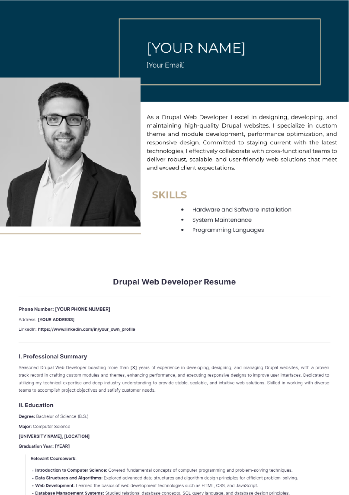 Drupal Web Developer Resume - Edit Online & Download