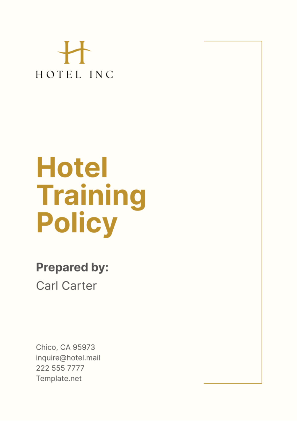 Hotel Training Policy Template - Edit Online & Download