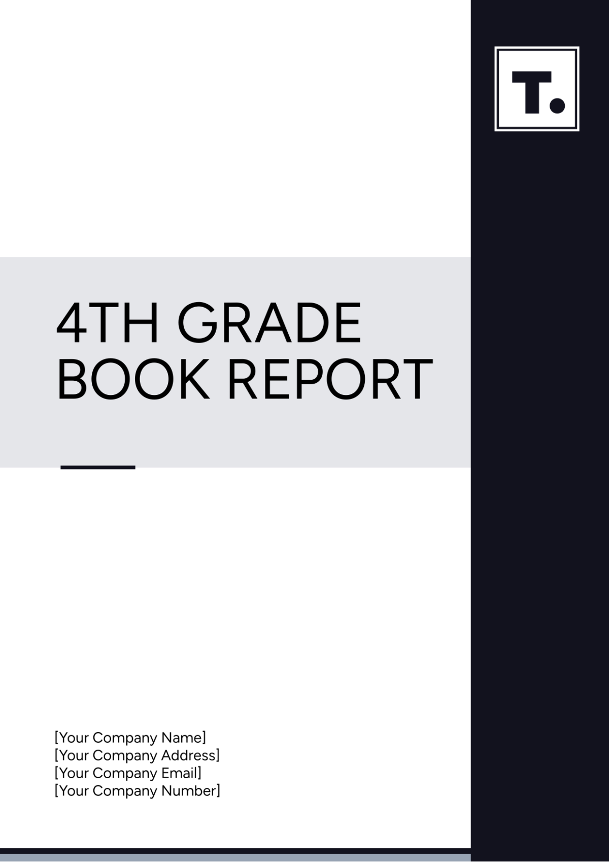 4th Grade Book Report Template