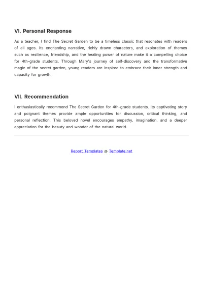 Free 4th Grade Book Report Template to Edit Online