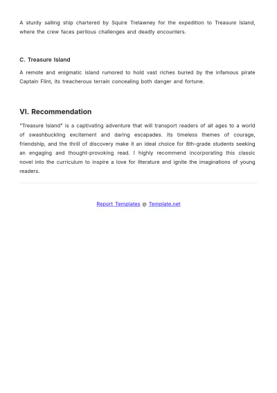 Free 8th Grade Book Report Template to Edit Online