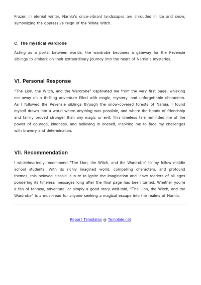 Free Middle School Book Report Template to Edit Online