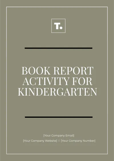 Free Book Report Activity for Kindergarten Template to Edit Online