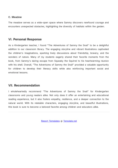 Free Book Report Activity for Kindergarten Template to Edit Online