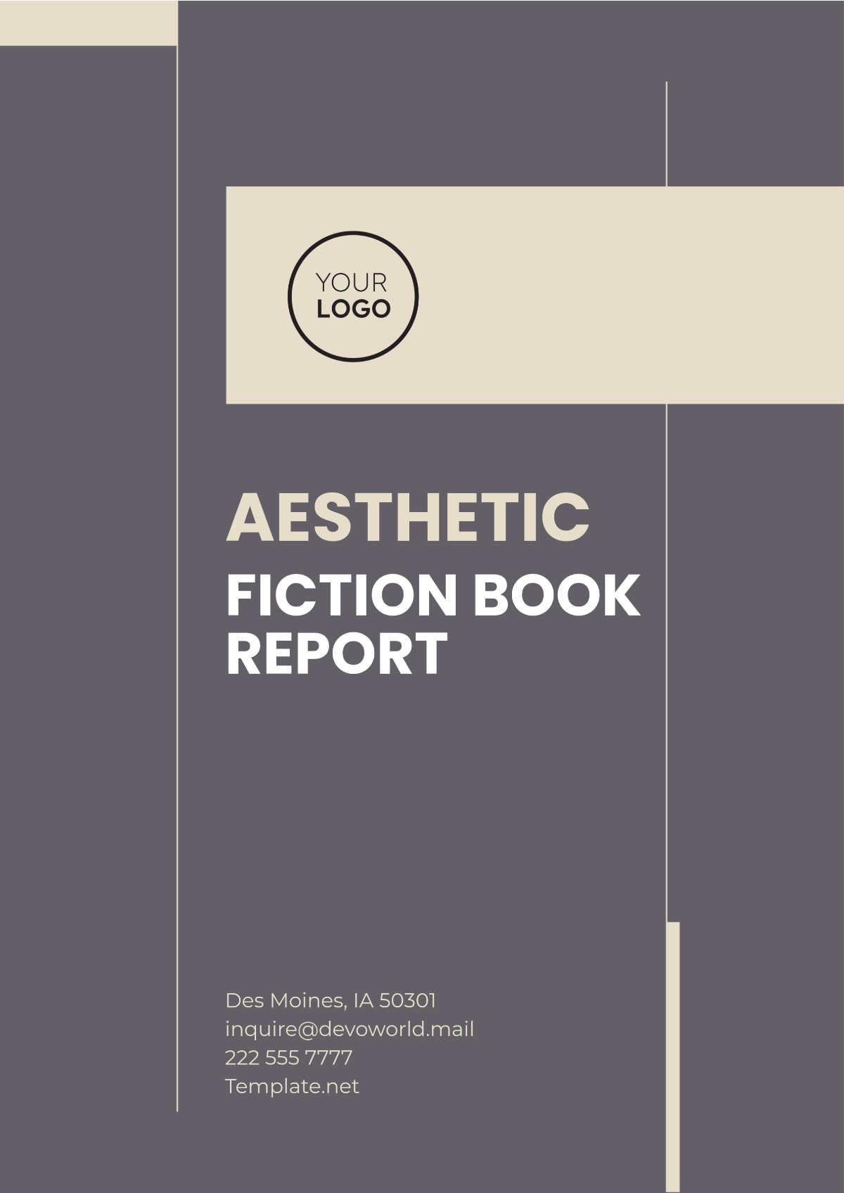 Aesthetic Fiction Book Report Template - Edit Online & Download