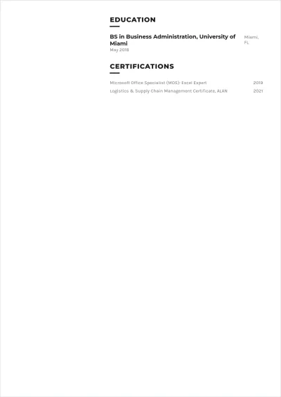 Free Administrative Assistant Data Entry ATS Resume Template